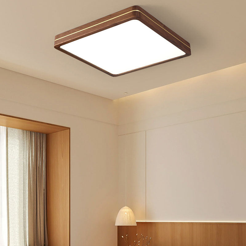 Walnut Slim LED Flush Mount