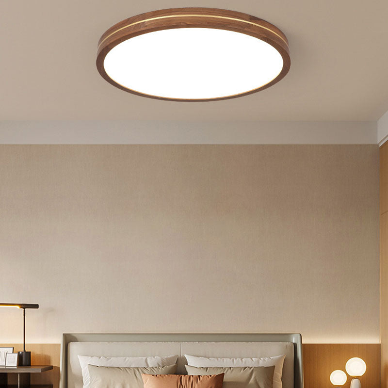 Walnut Slim LED Flush Mount