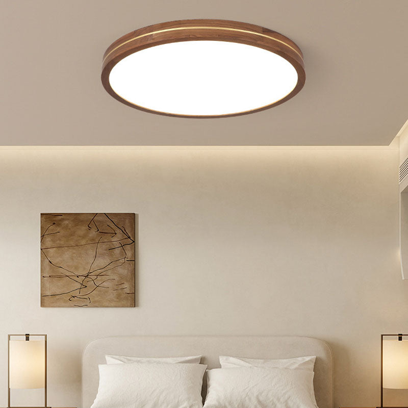 Walnut Slim LED Flush Mount