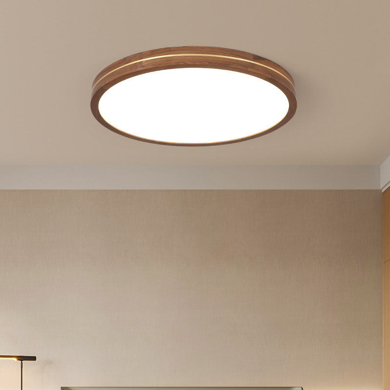 Walnut Slim LED Flush Mount