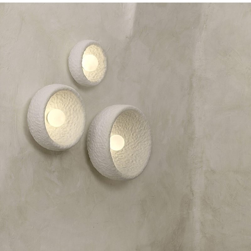 Bowl-Shaped Wabi-Sabi Resin Sconce
