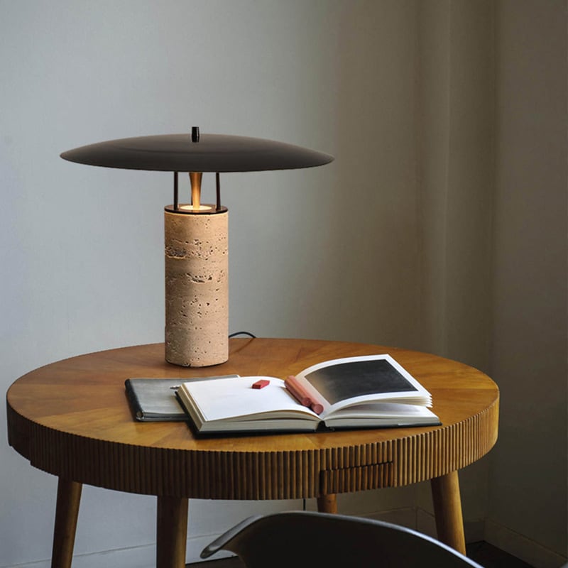 D42 Travertine Table Lamp