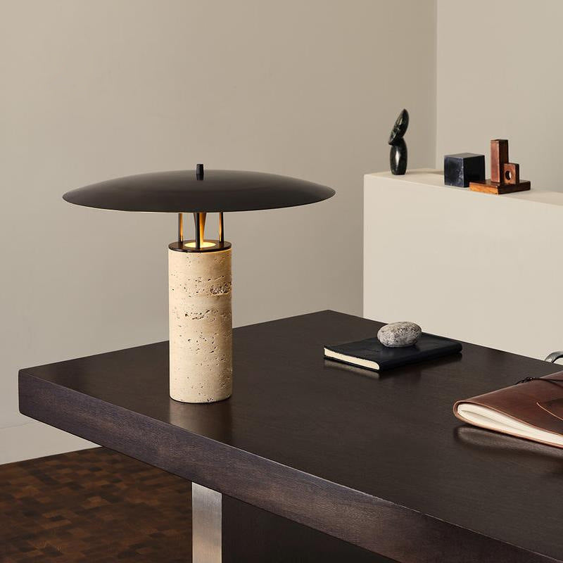 D42 Travertine Table Lamp