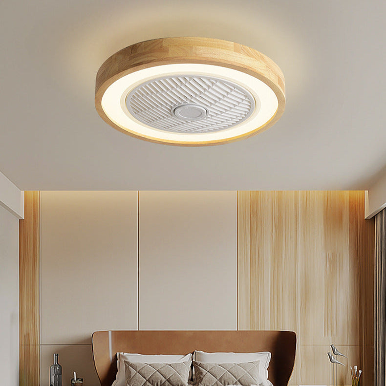 Wood Geometric Ceiling Fan Light