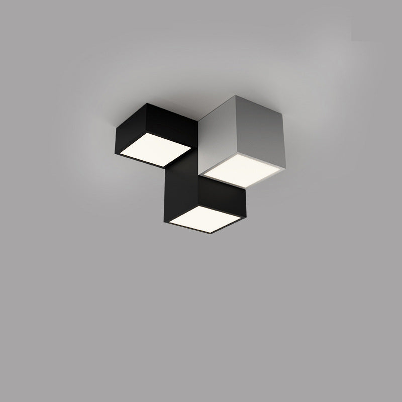 Minimalist Cube Flush Mount Light