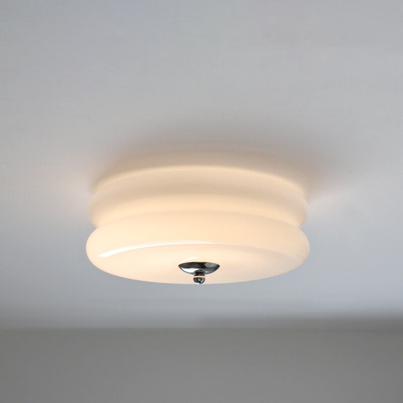 French Minimalist Cream Glass LED Light