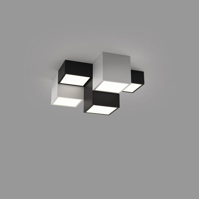 Minimalist Cube Flush Mount Light