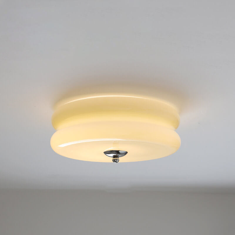 French Minimalist Cream Glass LED Light