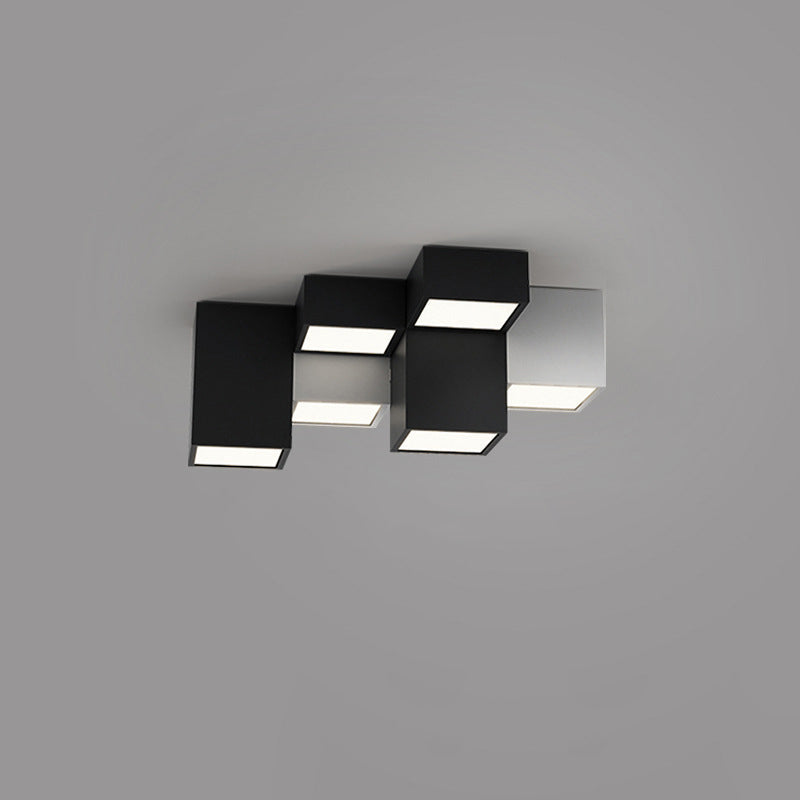 Minimalist Cube Flush Mount Light