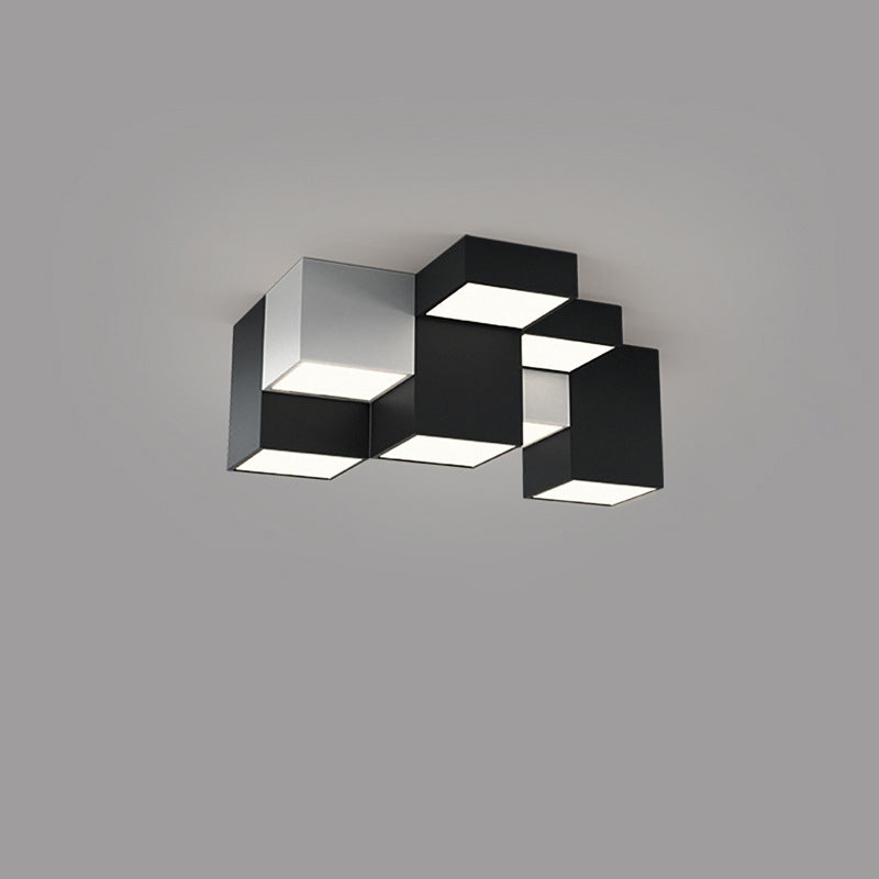 Minimalist Cube Flush Mount Light