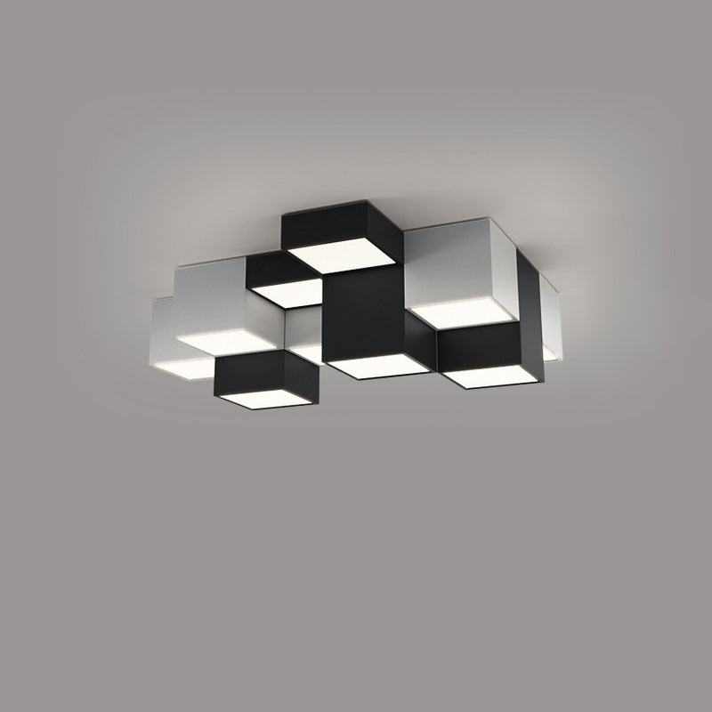 Minimalist Cube Flush Mount Light