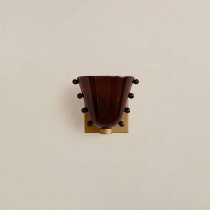 Gemma Brass Glass Sconce