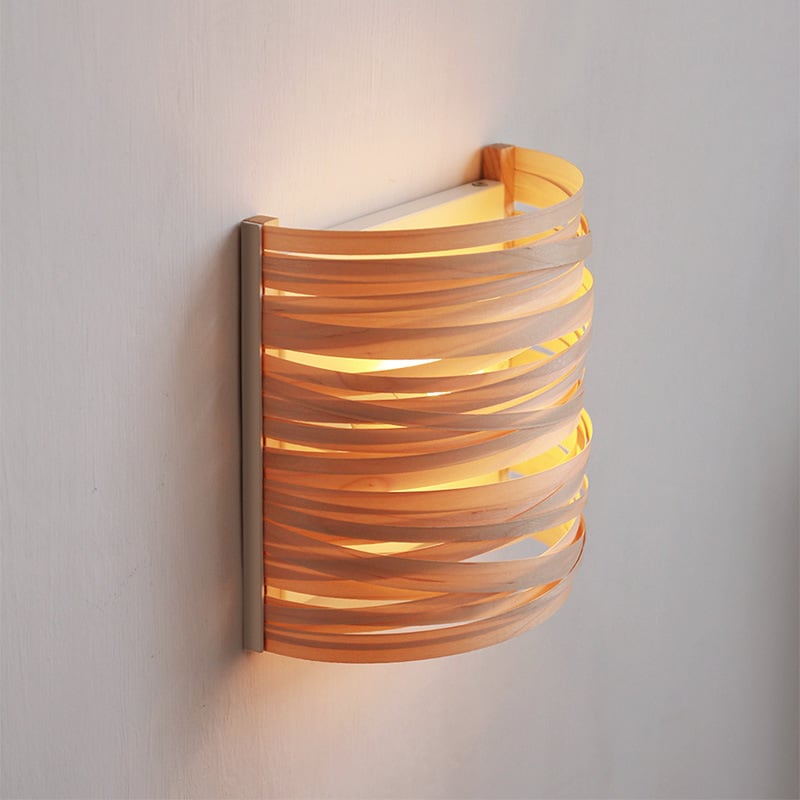 Wabi-Sabi Wood & Rattan Sconce