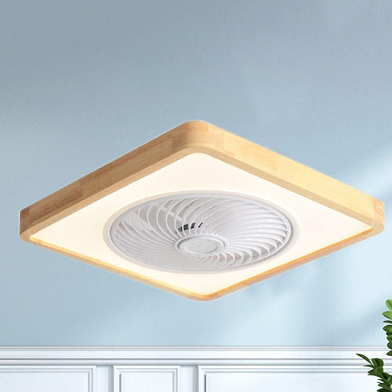 Wood Geometric Ceiling Fan Light