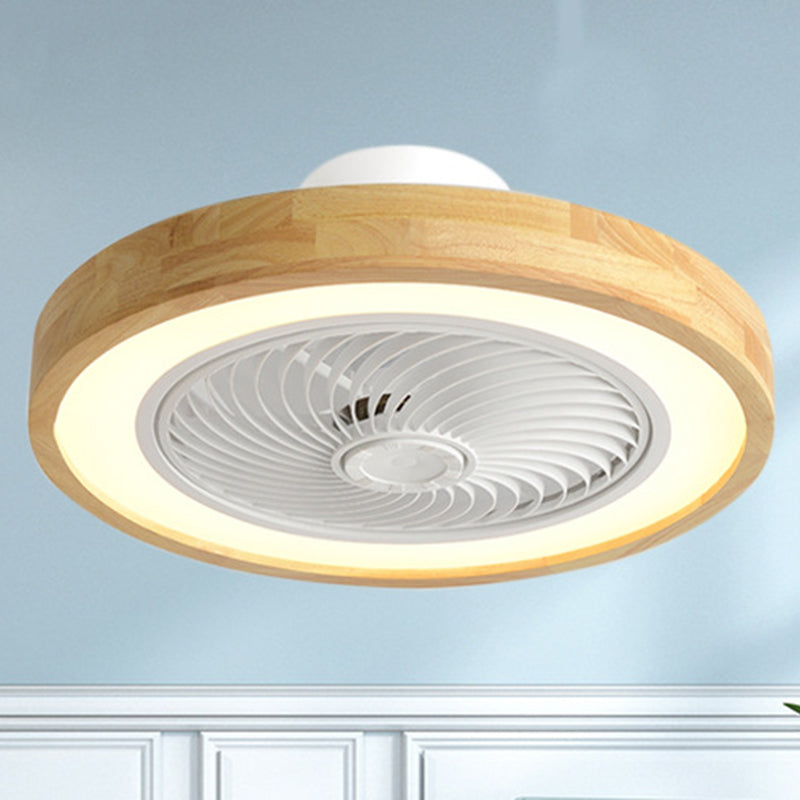 Wood Geometric Ceiling Fan Light