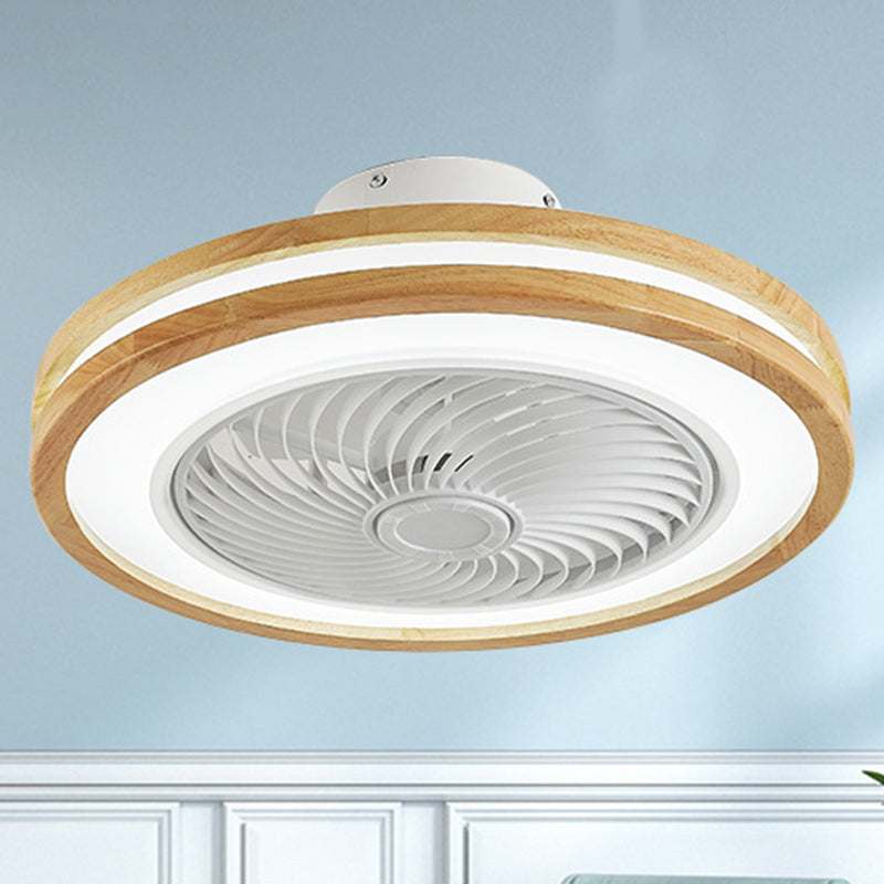 Wood Geometric Ceiling Fan Light