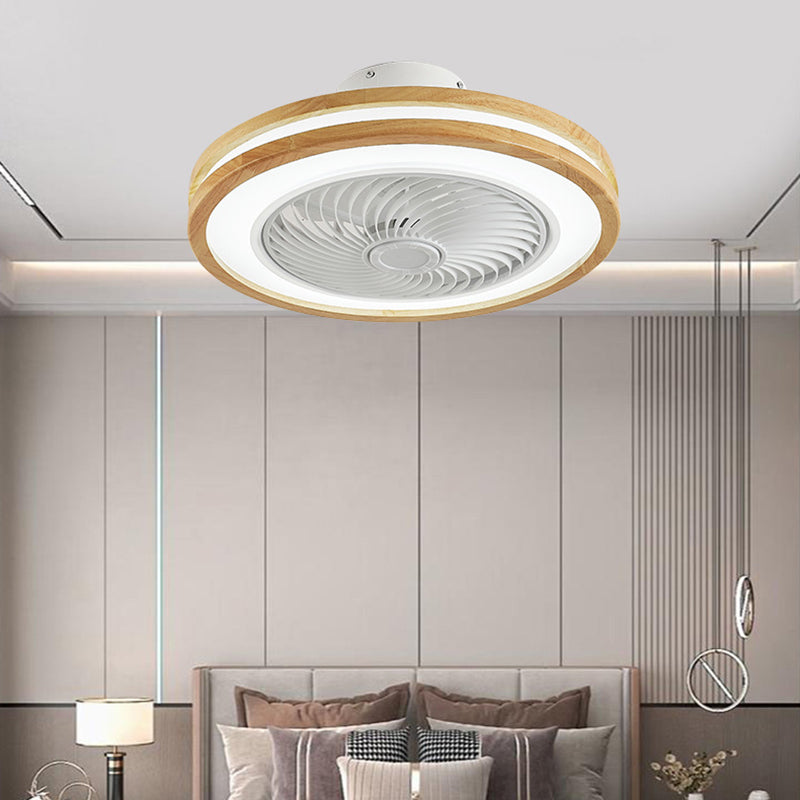 Wood Geometric Ceiling Fan Light