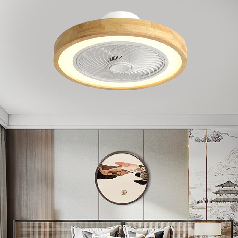 Wood Geometric Ceiling Fan Light