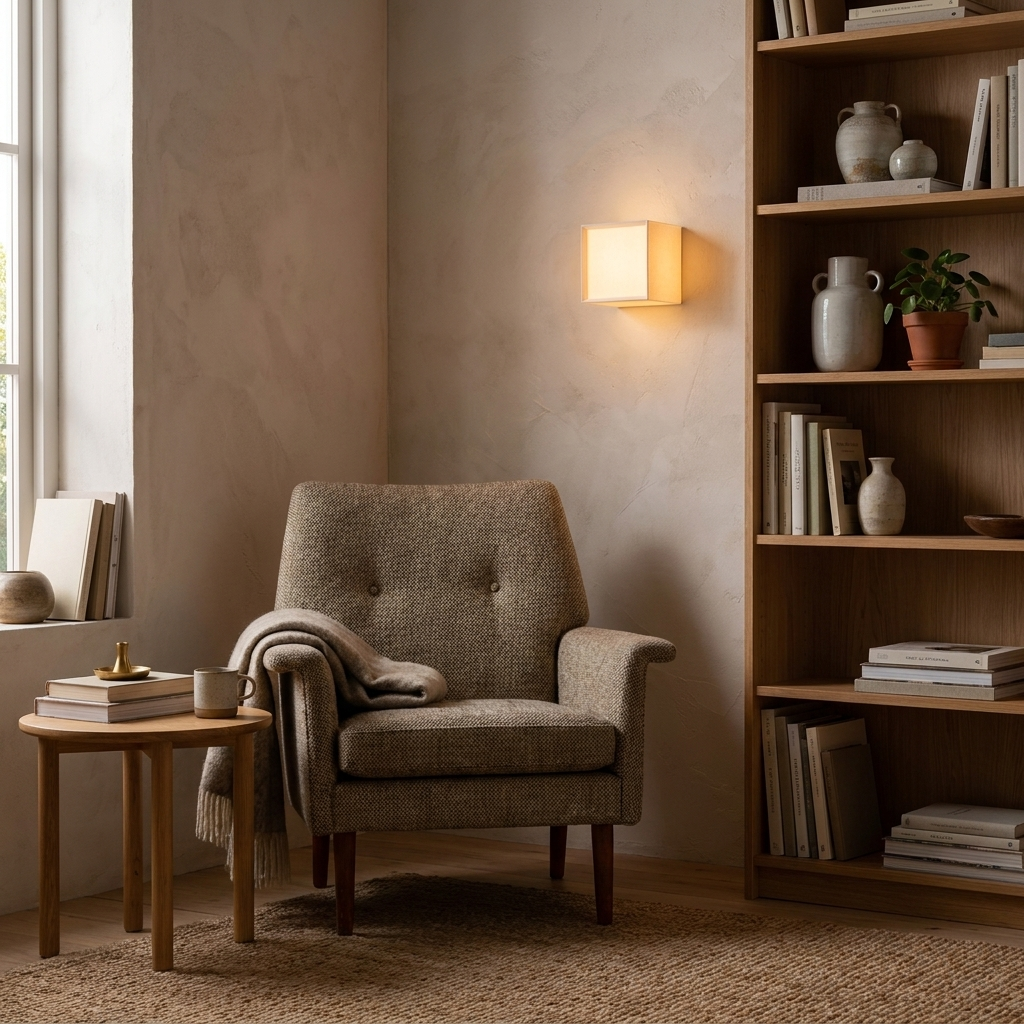 FS120 Square Fabric Sconce lifestyle image