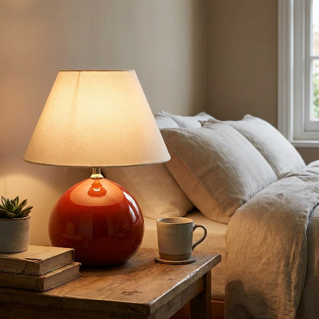 Kayo Cream Ceramic Mushroom Table Lamp lifestyle image