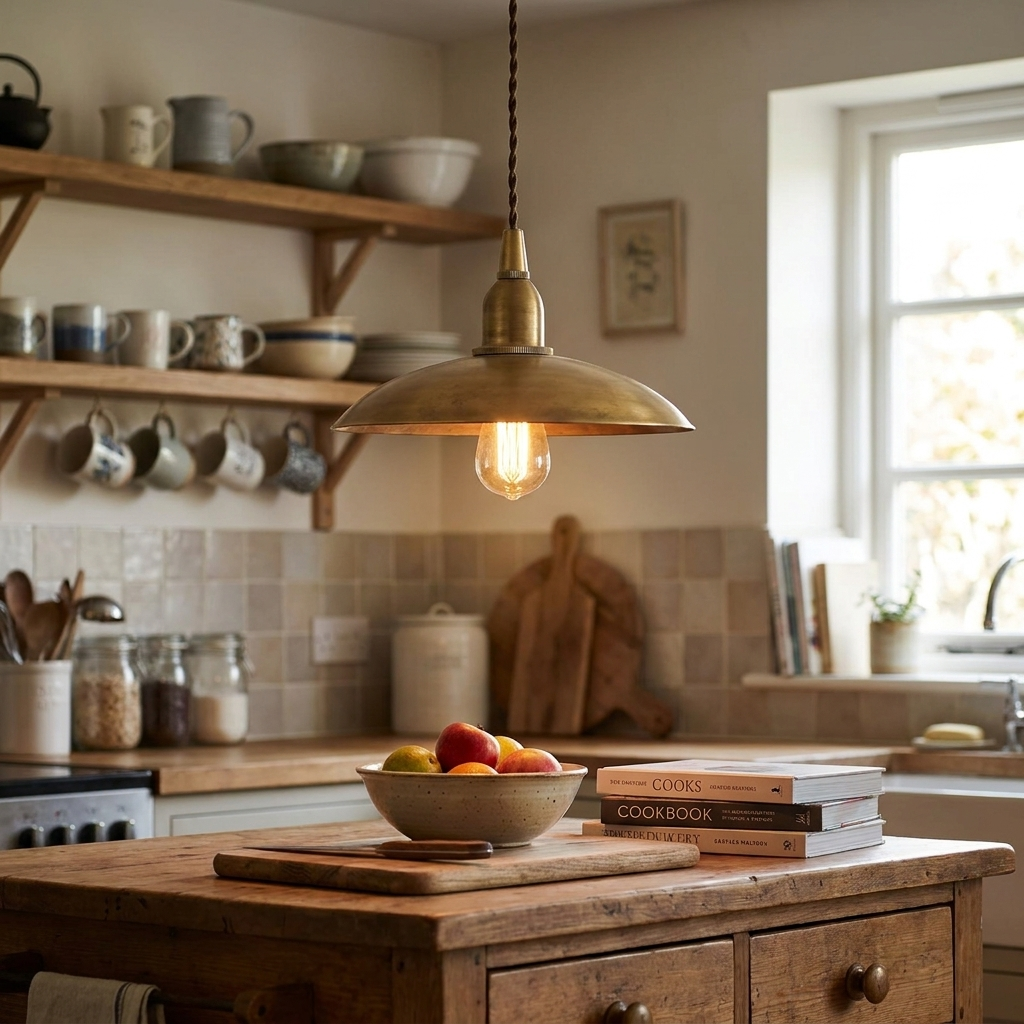 ENDOU Japanese Style Classic Brass Small Pendant Light lifestyle image