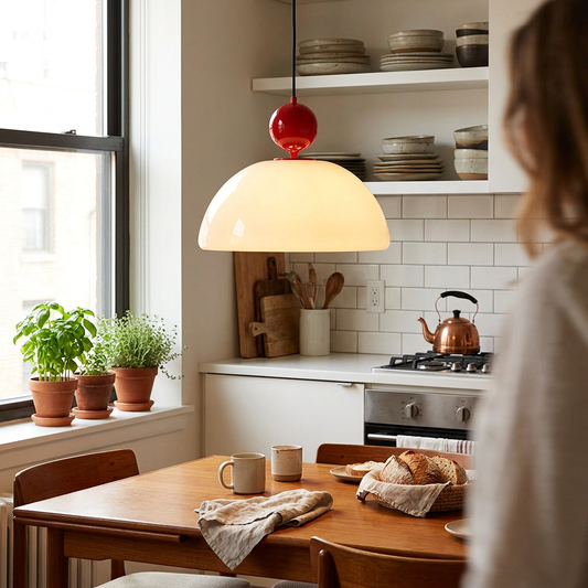 Verona Pudding Glass Pendant Light lifestyle image