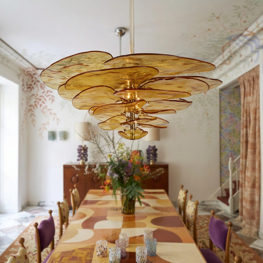 Lilypad Glass Chandelier Pendant Light lifestyle image