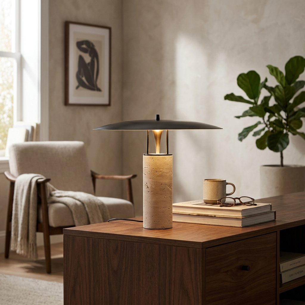 D42 Travertine Table Lamp lifestyle
