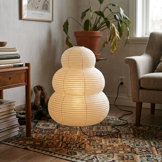 Akari Style Snowman Paper Table Lamp lifestyle