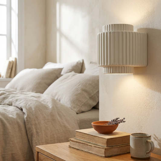 Genji Cream Cake Wabi-Sabi Style Resin Sconce lifestyle