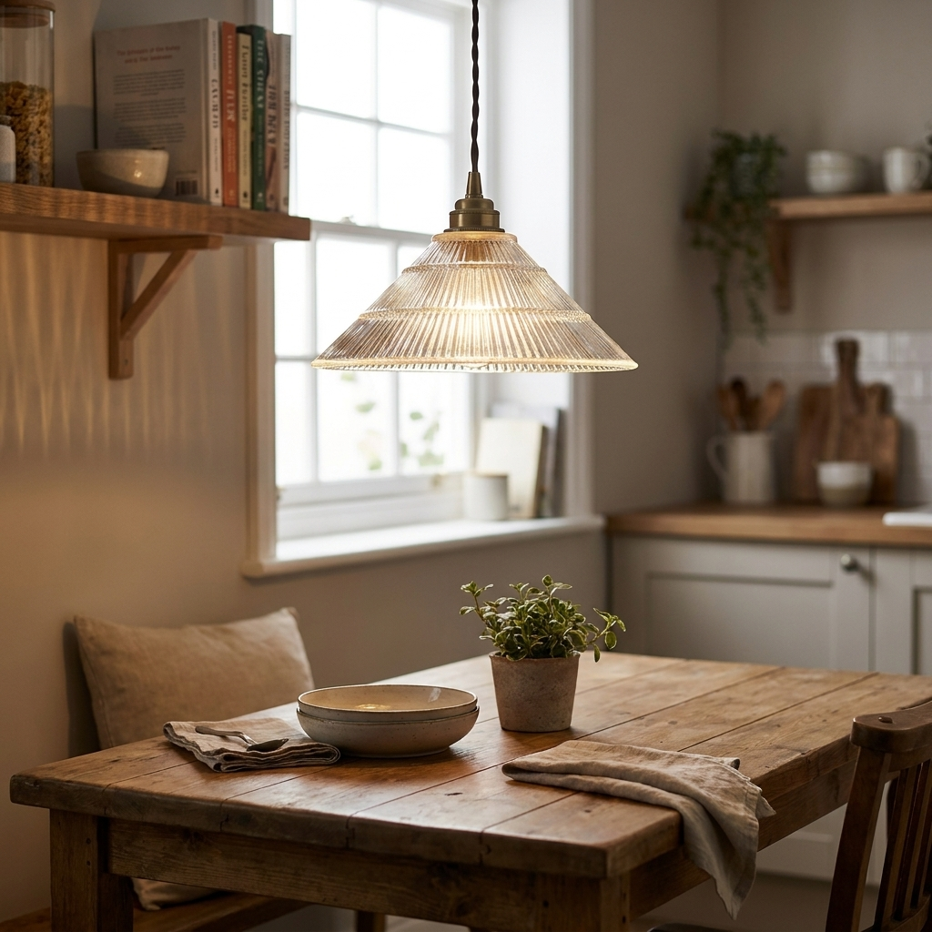 SUBARU Japanese Style Classic Brass Glass Small Pendant Lamp - lifestyle