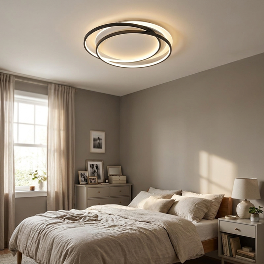 Nordic Light Luxury Circle Aluminum LED Flush Mount Ceiling Light
