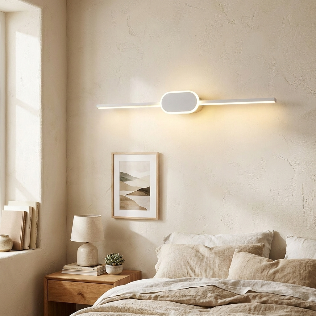 Modern Minimalist Long Strip Oval Base Vanity Light LED Wall Sconce Lamp