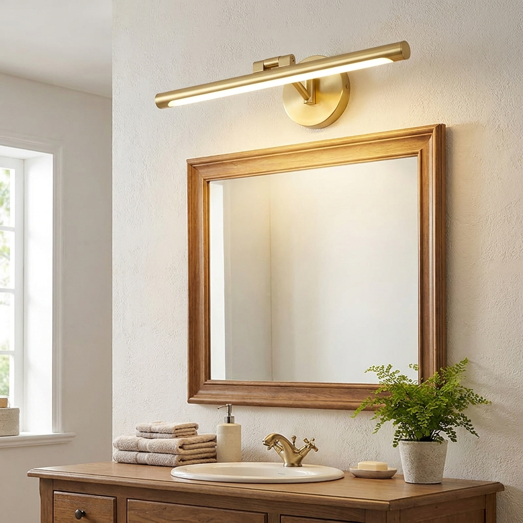 Modern Minimalist Copper Acrylic Strip LED Wall Sconce Lamp Vanity Light