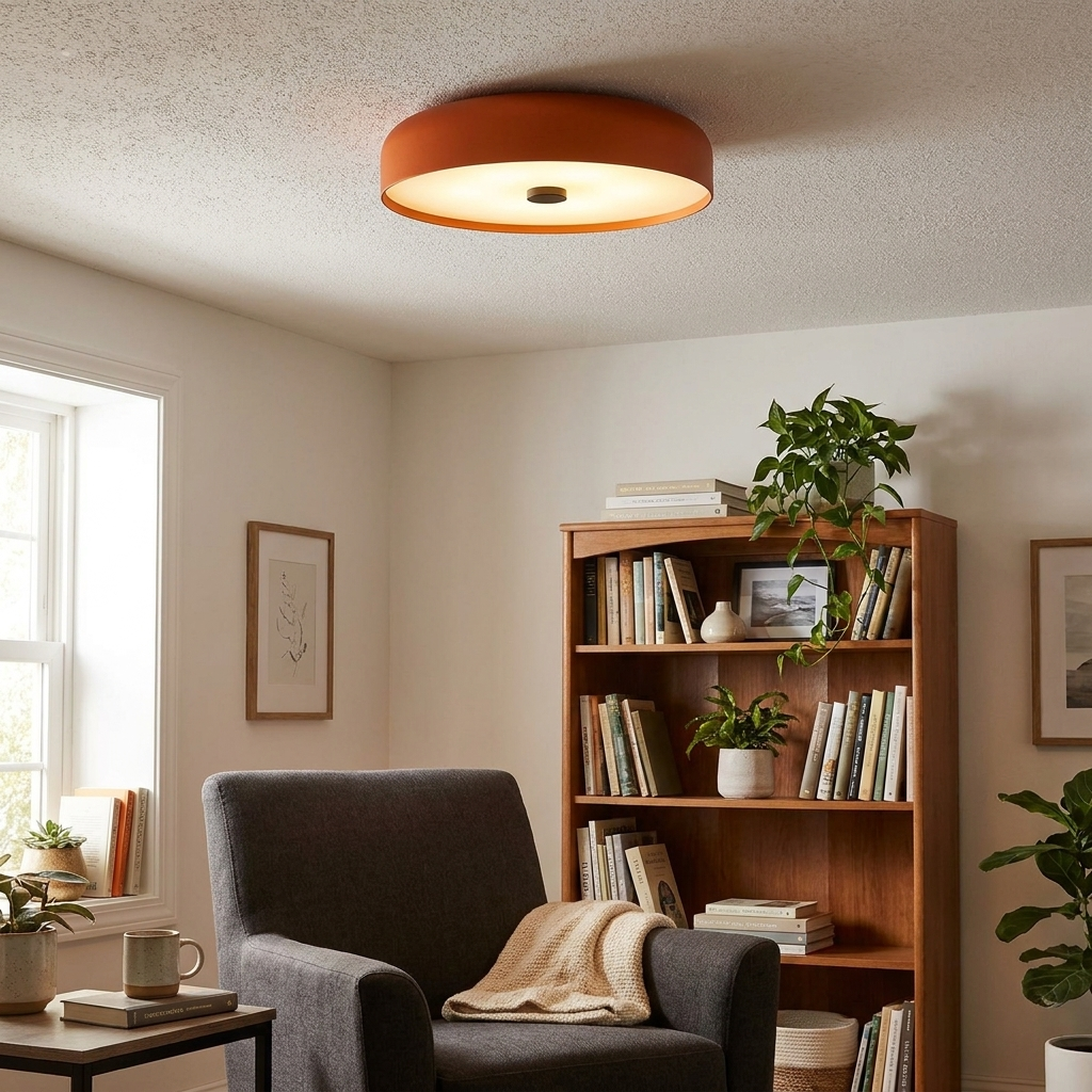 Contemporary Scandinavian Pie Shape Iron Acrylic LED Flush Mount Ceiling Light