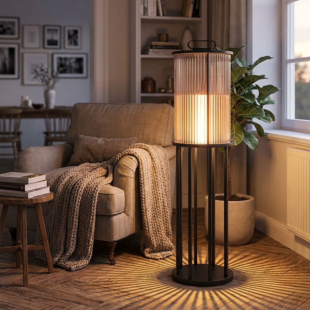 Modern Simplicity Cylinder Glass Steel 1-Light Landscape Light