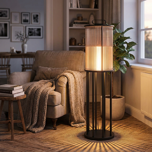 Modern Simplicity Cylinder Glass Steel 1-Light Landscape Light