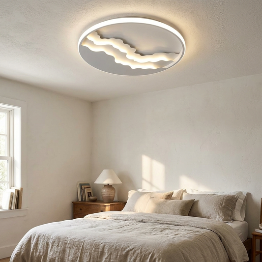 Nordic Sea Wave Round LED Flush Mount Ceiling Light