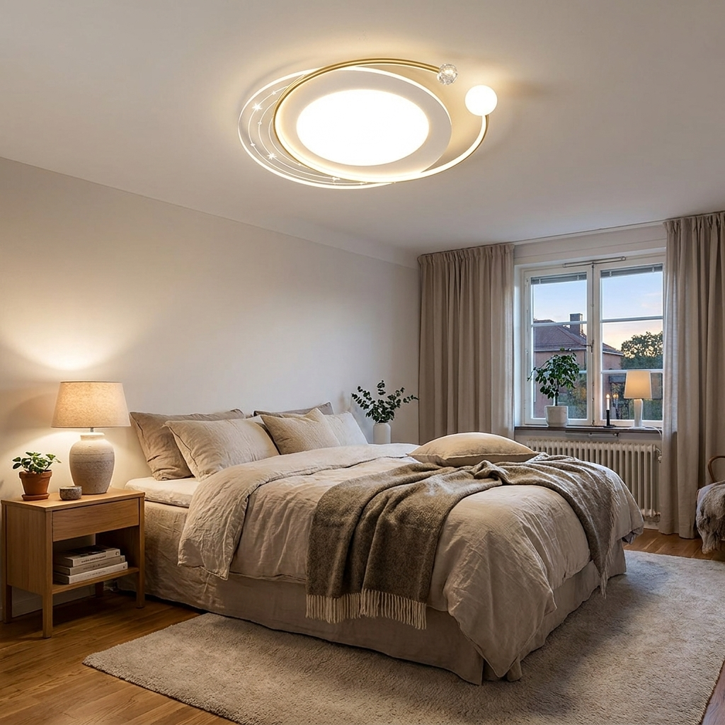 Contemporary Nordic Iron Acrylic Star Round Square Oval Moon Rectangular Flush Mount Ceiling Light