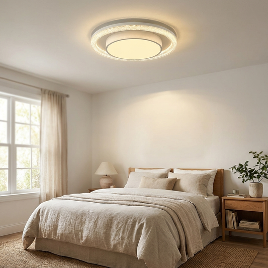 Modern Luxury Double Round Square Rectangular Iron Acrylic Flush Mount Ceiling Light